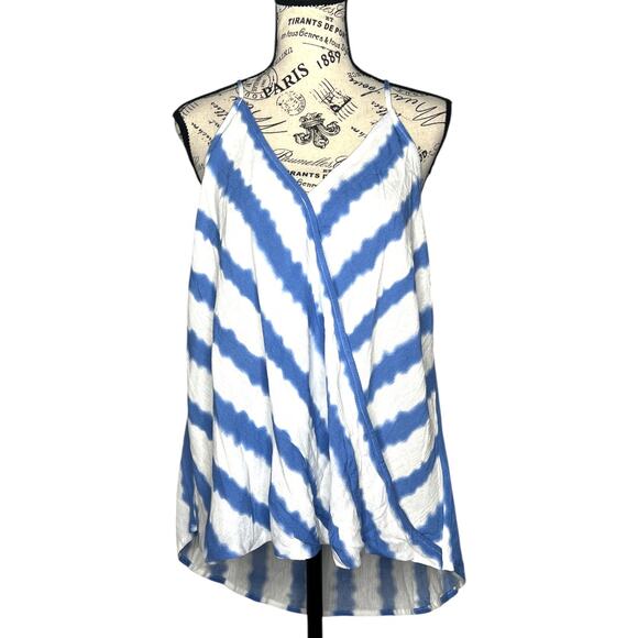 Market & Spruce XL Surplice Wrap Tank Top - Stitch Fix Tie-Dye Striped Blouse - Picture 1 of 12